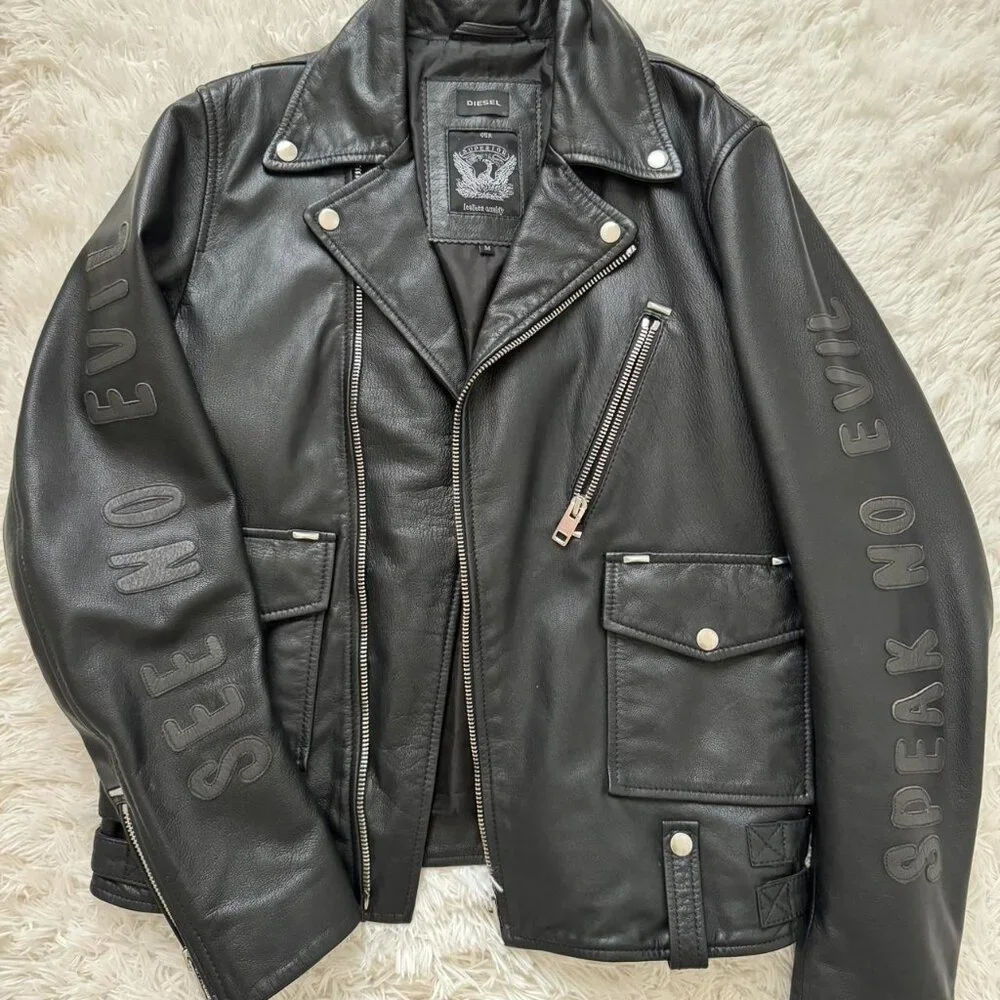 Diesel L-Beck-EMB “Wild Spirit” 100% Goat Leather Size M!! - Picture 2 of 9